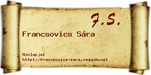 Francsovics Sára névjegykártya