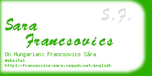 sara francsovics business card