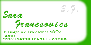 sara francsovics business card